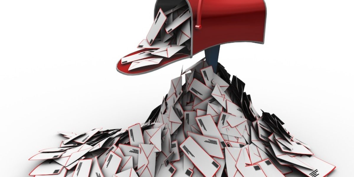 an inbox full of mail envelopes, clipping path included
